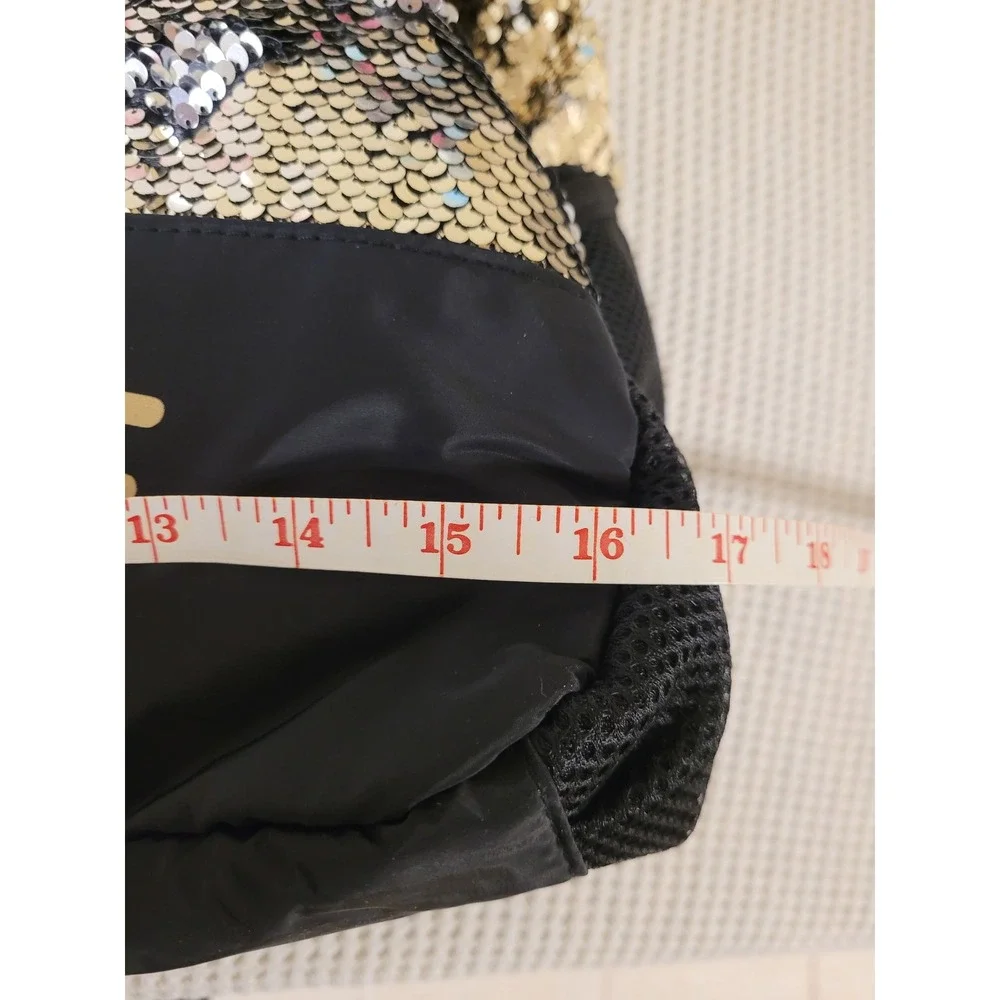 Justice‎ Gymnast Duffle Bag Gold Sequin Kids Travel Bag Shoe Compartment NWT